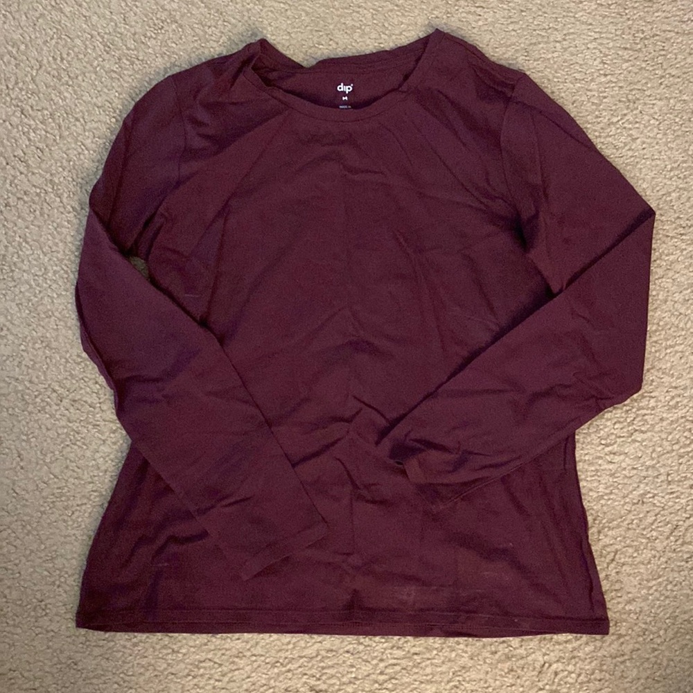 Long sleeve dark reddish-purple shirt - size M